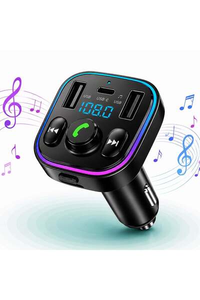 Timebox Încărcător auto rapid cu modulator FM, hands-free QC3.0, USB-C, Bluet...