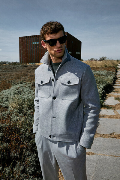 Lufian Good Men's Knitted Jacket Gray