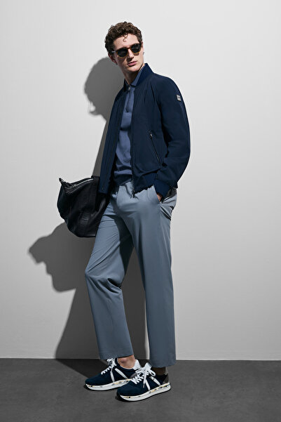 Lufian Pantaloni chino pentru bărbați Fenrıc Smart, croială slim, gri