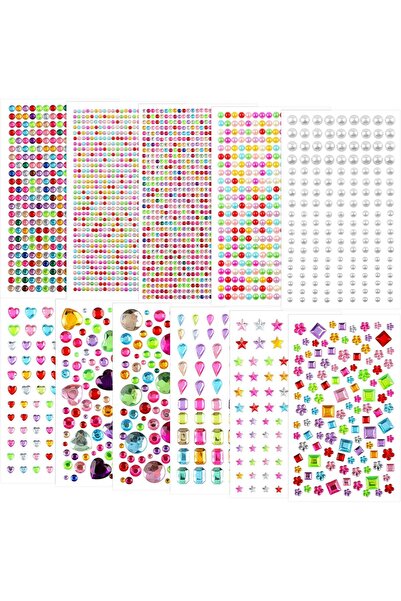 Choice5 11pcs Multiple of Gem Stickers Jewels for Crafts, Self Adhesive Rhine...