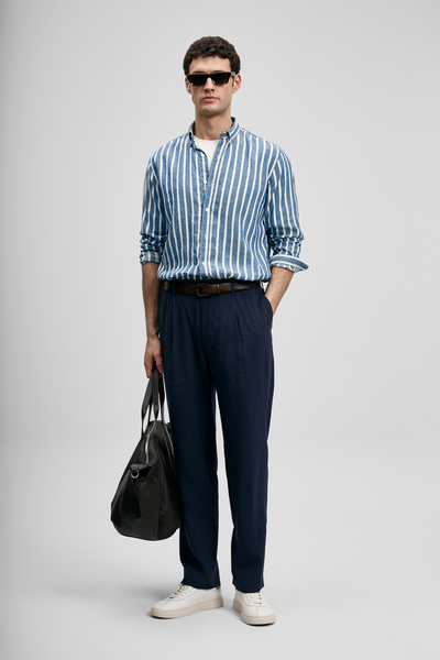 Lufian Kamer Men's Basic Shirt Regular Fit Blue