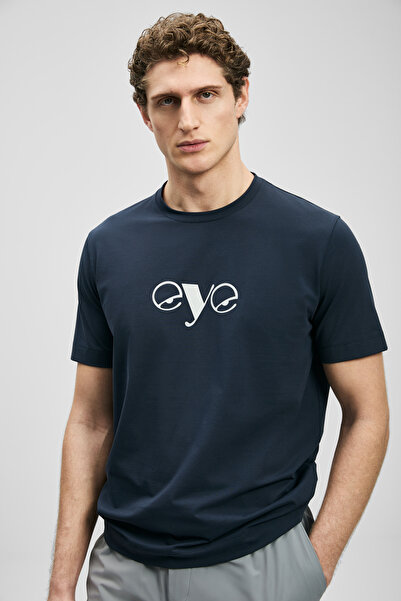Lufian Larry Modern Graphic T-Shirt Navy Blue