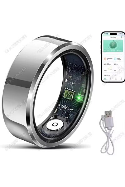 Choice15 7 Silver Smart Ring Blood Pressure Heart Rate Sleep Monitoring Smart...