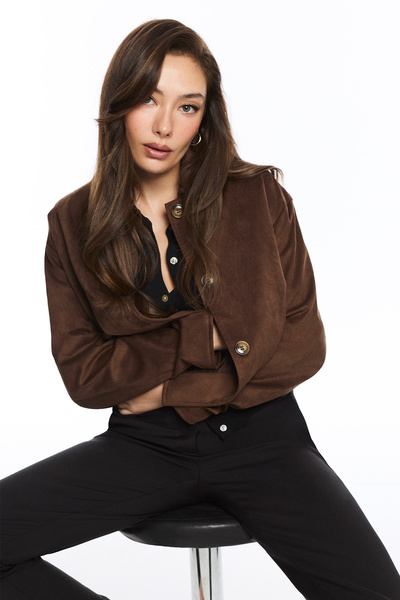 Lufian 121120017 Camıla Jacket Women's Coat Brown