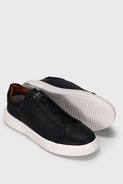 Lufian Dante Men's Leather Sneaker Shoes Navy Blue