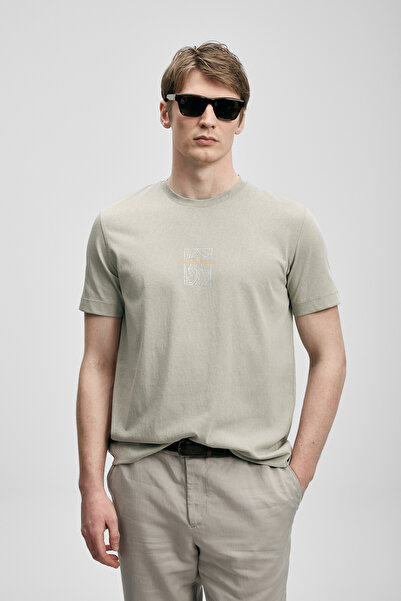 Lufian Power Modern Graphic T-Shirt Beige
