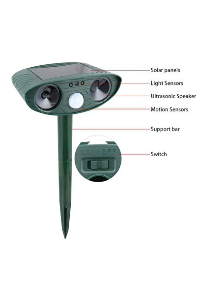 Choice WH-511 Ultrasonic Infrared Induction Animal Repellent, Solar Charging ...
