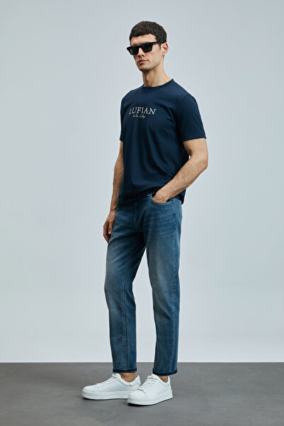 Lufian Bruno Smart Jean Men's Trousers Slim Fit Blue