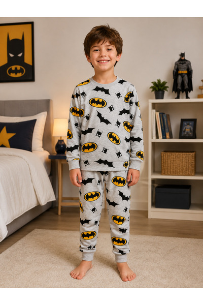 Fil Kids Dečački set od Pamuk delova, tkanina sive boje, šišmiš Sa deznom, tr...