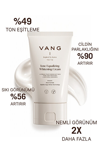 VANG Skin Whitening Cream, Anti-Blemish and Anti-Darkness, Brightening & Skin Tone Equalizer, Arbutin + Niacinamide Supported, Anti-Blemish Cream 50 ml