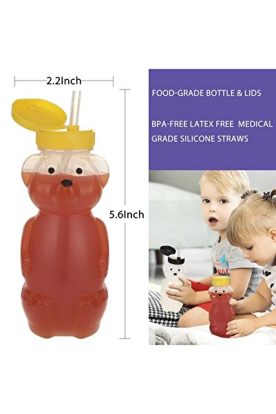 Choice yellow Honey Bear Straw Cups for Babies with Flexible Straws 8 OZ Sipp...