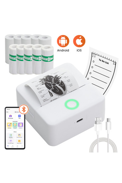 EALMEU Mini portable printer Bluetooth, IOS/Android, thermal, 5 self-adhesive...