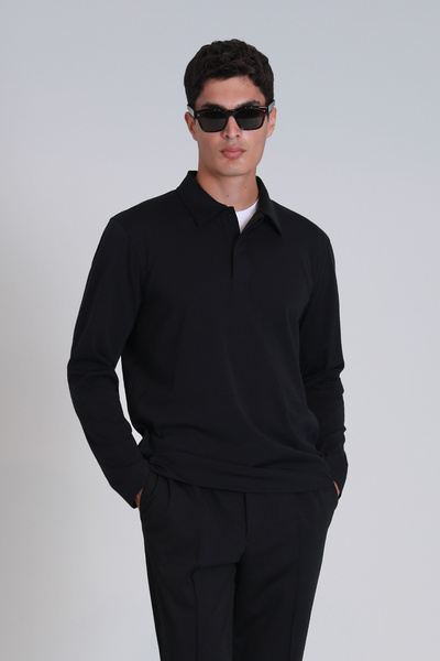 Lufian Evan Men's Black Long Sleeve T-Shirt