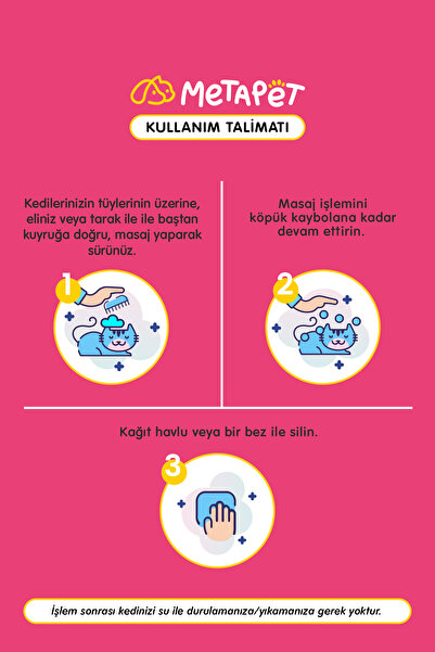 Metapet Tüy Döken Kedilere Özel Kuru Bakım Şampuanı, E Vitamini Ve Doğal Yağlar, Döküm Önleyici