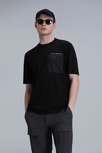 Lufian Tricou Liam Modern Graphic Negru