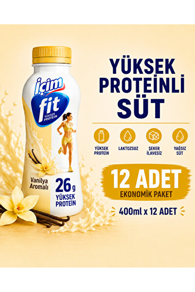 İçim Fit Yüksek Proteinli Vanilyalı Laktozsuz Süt 400 ml x 12 Adet