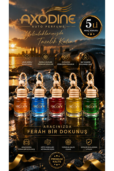 axodine 5'li Dekoratif Yüksek Yayılımlı Bambu Başlıklı Oto Araç Kokusu -10 Ml...