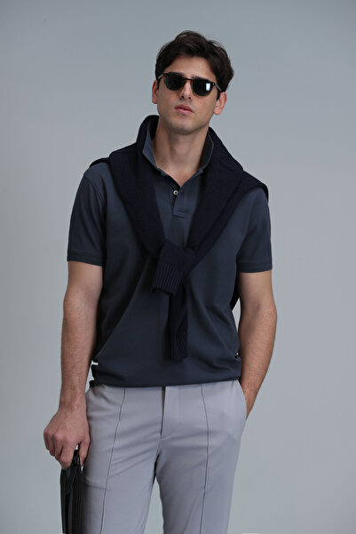Lufian Laon Smart Erkek Polo Tişört Slim Fit Antrasit