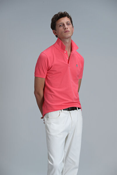 Lufian Laon Smart Men's Polo T-Shirt Slim Fit Candy Pink