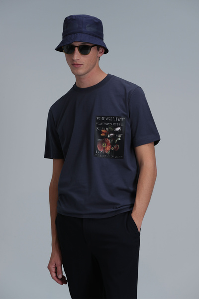 Lufian Tricou grafic modern exotic, antracit