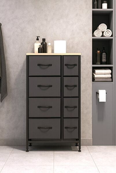 moniev 8 Çekmeceli Banyo Düzenleyici Banyo Dolabı Çok Amaçlı Dolap Deri Çekme...