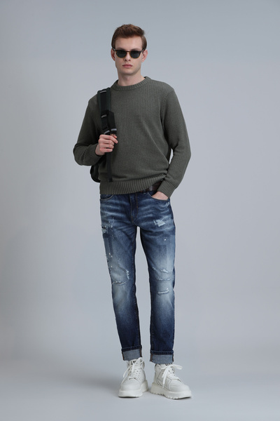 Lufian Pantaloni bărbați Danmar Smart Jean, croială slim, albastru