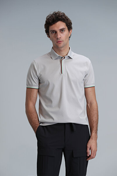 Lufian Warm Smart Men's Polo T-Shirt Stone