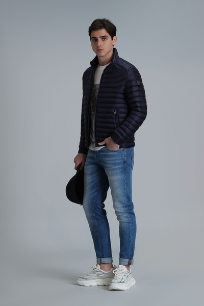 Lufian Pantaloni pentru bărbați Tomy Smart Jean, croială slim, albastru