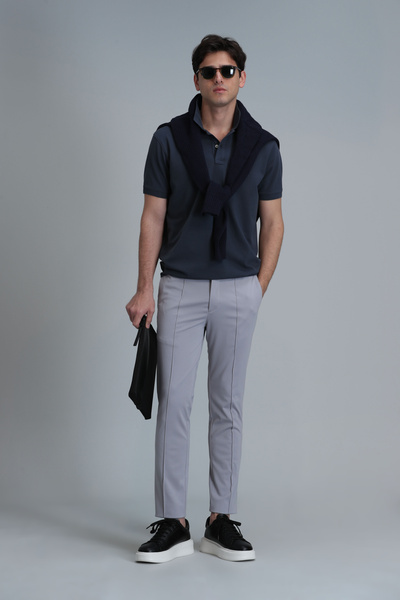 Lufian Simon Smart Erkek Chino Pantolon Slim Fit Gri