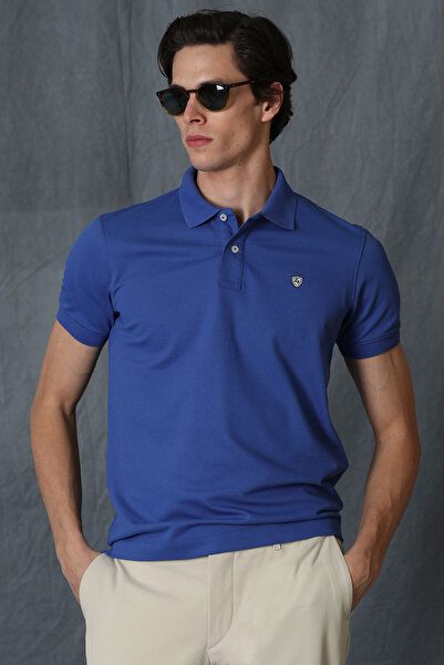 Lufian Laon Sports Polo Neck Men's T-Shirt Cobalt Blue