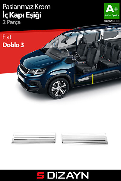 S Dizayn S-Dizayn Fiat Doblo 3 Krom İç Kapı Eşiği 2 Prç 2023 Üzeri A+ Kalite ...