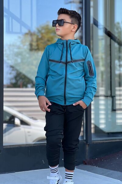 Zaziko Kids Set de trening pentru băieți, cu buzunare pe mâneci, imprimeu cu ...