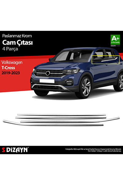 S Dizayn S-Dizayn VW T-Cross Krom Cam Çıtası 4 Prç 2019-2023 7637060