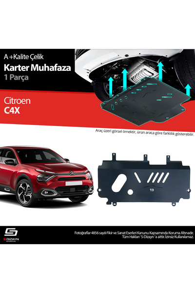 S Dizayn S-Dizayn Citroen C4X Çelik Karter Muhafaza Koruma 2022 Üzeri A+ Kali...