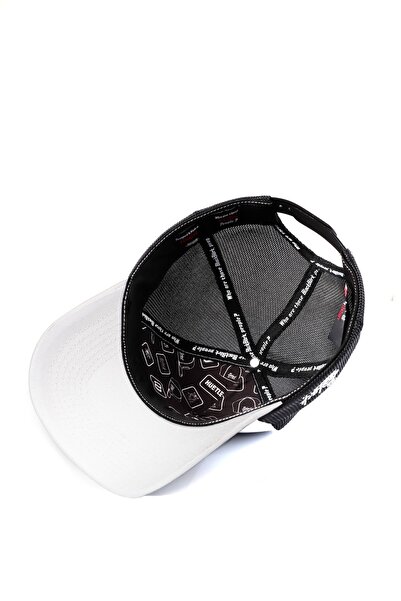 BlackBörk Aslan Logolu Beyaz-Siyah Trucker Şapka