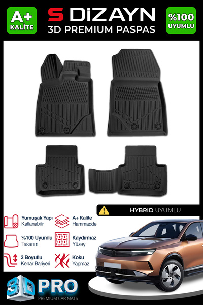 S Dizayn S-Dizayn Opel Grandland 3D Pro Havuzlu Paspas 2025 Üzeri A+ Kalite 3...