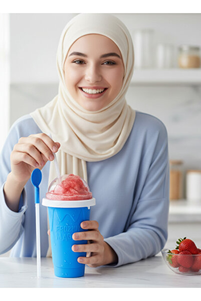 Generic كوب سحري سريع التجميد لصنع السلاش - كوب سيليكون للتبريد خالٍ من مادة BPA