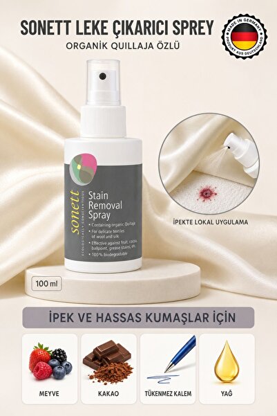 Sonett Organic Stain Remover Spray for Silk and Wool Fabrics - 100 ml for Fru...
