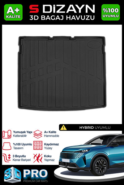 S Dizayn S-Dizayn Peugeot 3008 Hybrid 3D Pro Bagaj Havuzu 2024 Üzeri A+ Kalit...