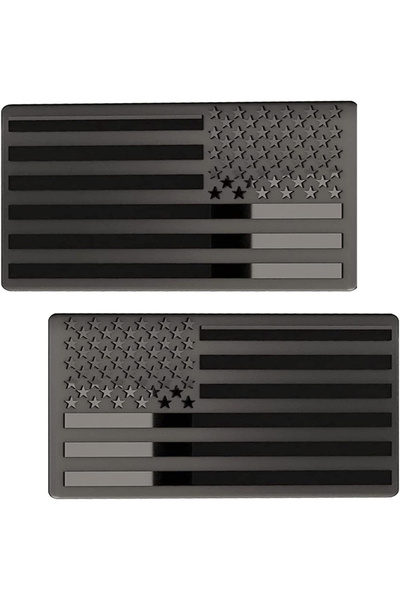 Choice of 2 Matte Black US American Metal Emblem Made from Aluminum Alloy - P...