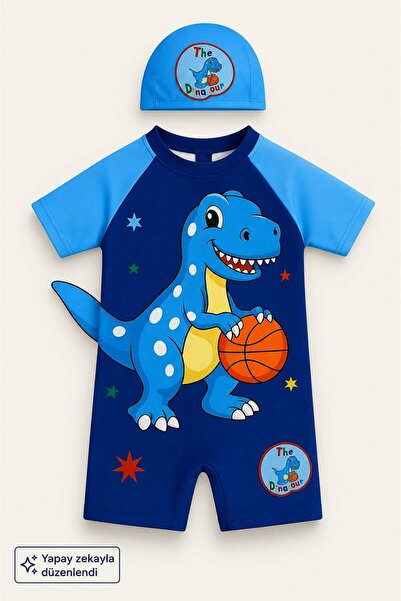 My Kids Wear Boneli Fermuarlı Erkek Çocuk Mayo