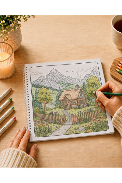 Z&R CRAFT Beautiful Views Landscape Coloring Book Peaceful and Relaxing Natural Scenery for Adults 30 Visuals 20X20