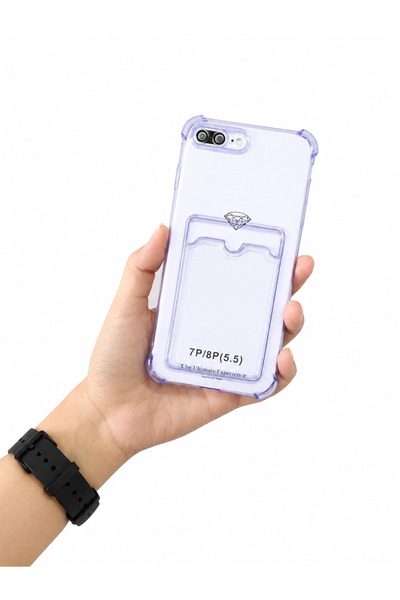 BilişimGo Technology Iphone 7 Plus / 8 Plus Uyumlu Şeffaf Kartlıklı Köşe Koru...