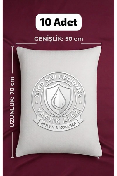 EVRİZON 10 Pieces of Liquid-Proof Pillow Covers |   Waterproof Pillow Protector