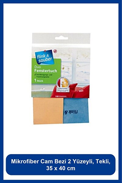 Flink Sauber Lavetă din microfibră pentru sticlă, 2 suprafețe, simplă, 35 x 4...