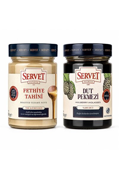 Servet Tek Kavrulmuş Tahini 300g + Dut Pekmezi 400g