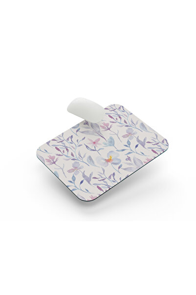 riyaz Mor Çiçekler - Dikdörtgen Mouse Pad, 17,5 cm x 19,50 cm