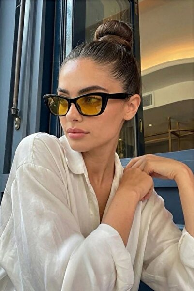 Chunky Frame Occihali Unisex Cat Eye Vintage Black Orange Sunglasses