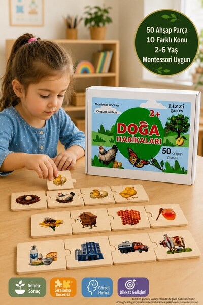TOYFEST Montessori Wooden Puzzle Wonders of Nature 50 Pieces Life Cycle Sorti...