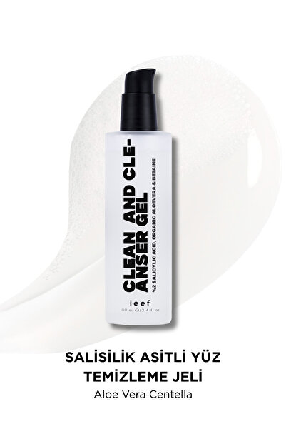 Leef Clean and Cleanser Jel – %2 Salisilik Asit + Aloe Vera, Gözenek Temizley...